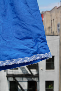 Scenes NY x SFC Blue Shorts with Lace Bottom Seams