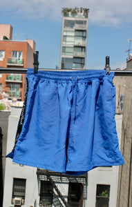 Scenes NY x SFC Blue Shorts with Nylon Ribbon down the sides