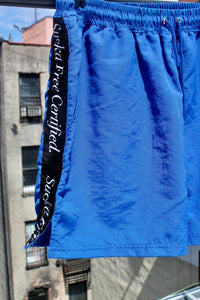 Scenes NY x SFC Blue Shorts with Nylon Ribbon down the sides